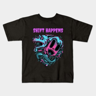 Shift Happens Crazy Werewolf Neon Variant Kids T-Shirt